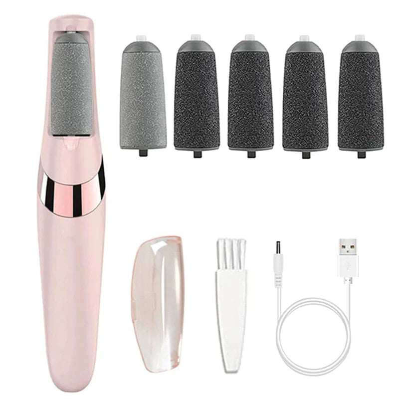 Rechargeable Electric Callus Remover – 2 Speeds, LED, 3 Rollers, USB-C