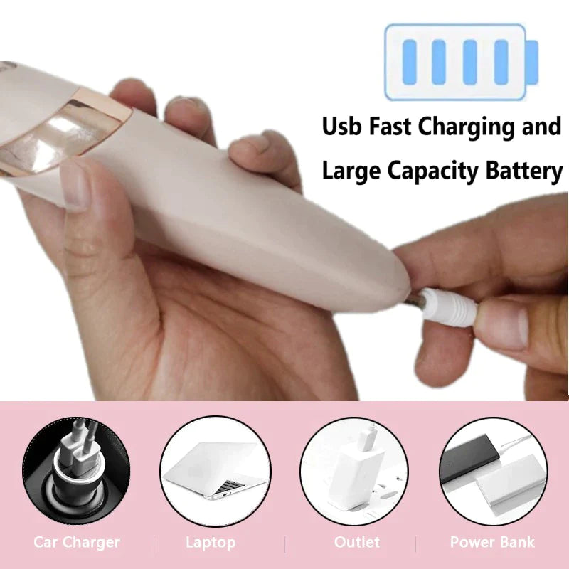 Rechargeable Electric Callus Remover – 2 Speeds, LED, 3 Rollers, USB-C