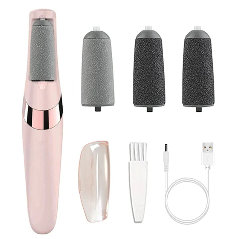 Rechargeable Electric Callus Remover – 2 Speeds, LED, 3 Rollers, USB-C